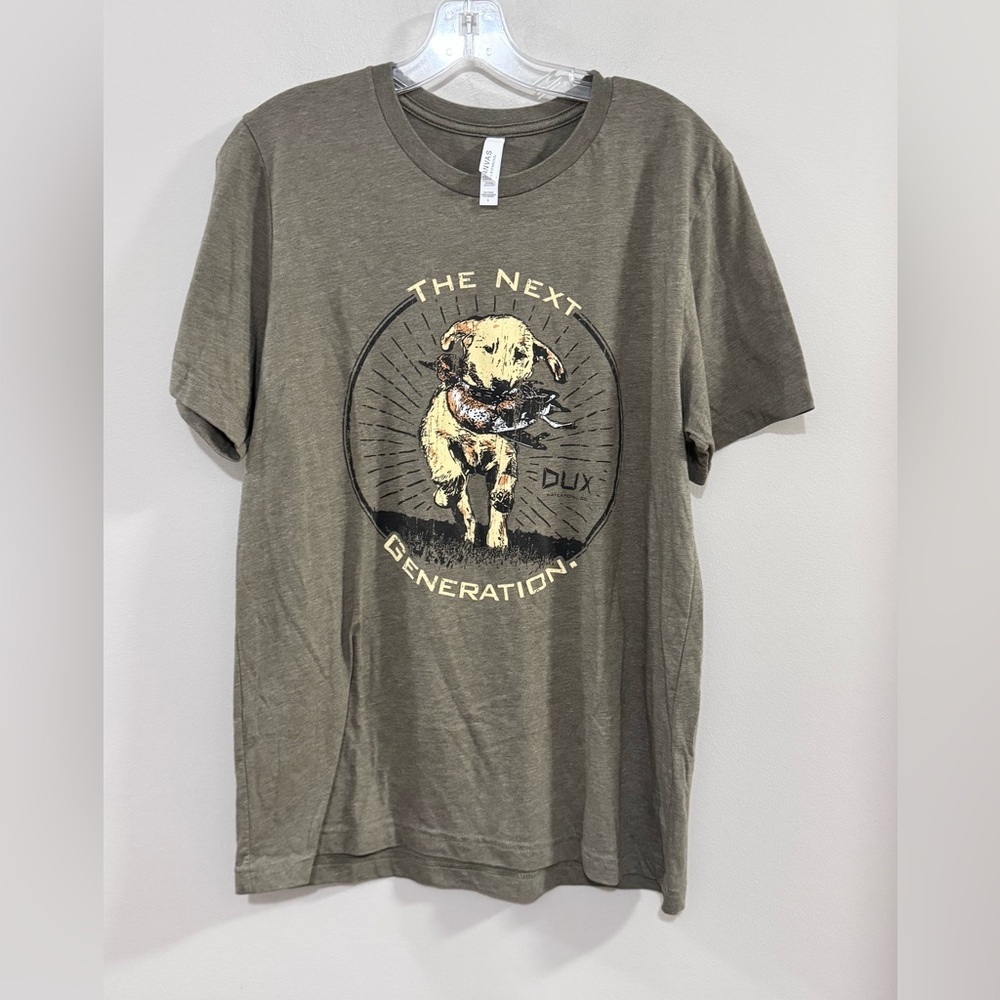 Men's Bella Canvas The Next Generation Dux Waterfowl Dog Graphic Tee. Size L